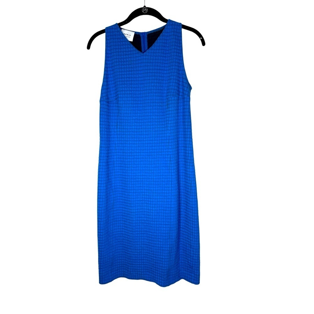 AKRIS Punto Sheath Dress Blue Sleeveless Knee-Length Shift Career Office Sz 10